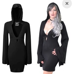 Killstar hooded bell sleeve dress size Xxl